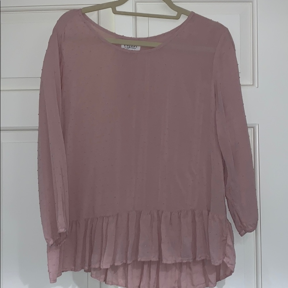 Velvet Peplum long sleeve blouse